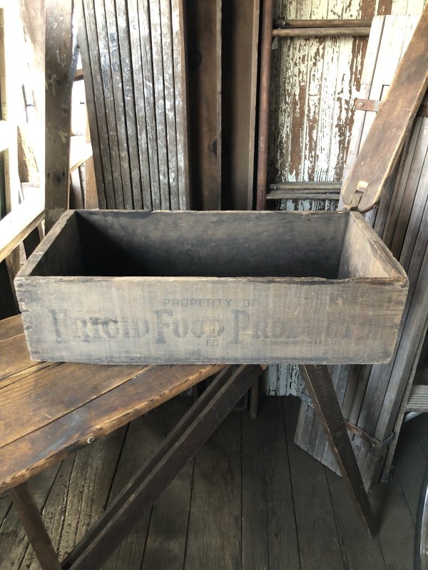 画像1: Vintage USA  Advertising Wood Box FRIGID FOOD PRODUCTS 66 (A091) 