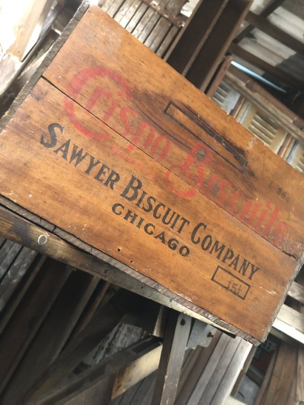 画像12: Vintage USA  Advertising Wood Box Crispo Biscuits(A093) 