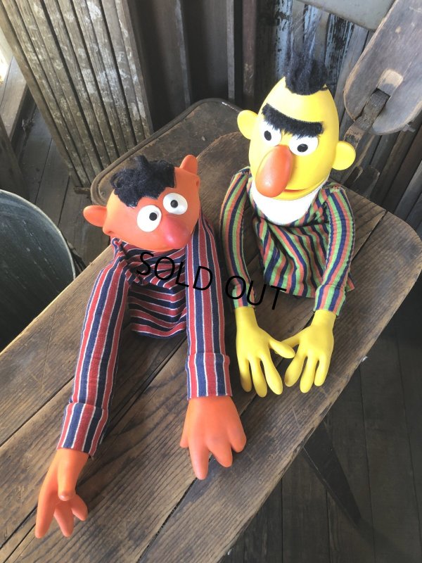 画像3: 70s Vintage Sesame Street Hand Puppet Doll Ernie Bert Large Version (A106) 