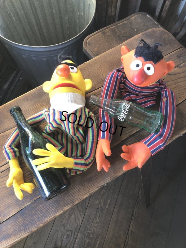 画像13: 70s Vintage Sesame Street Hand Puppet Doll Ernie Bert Large Version (A106) 