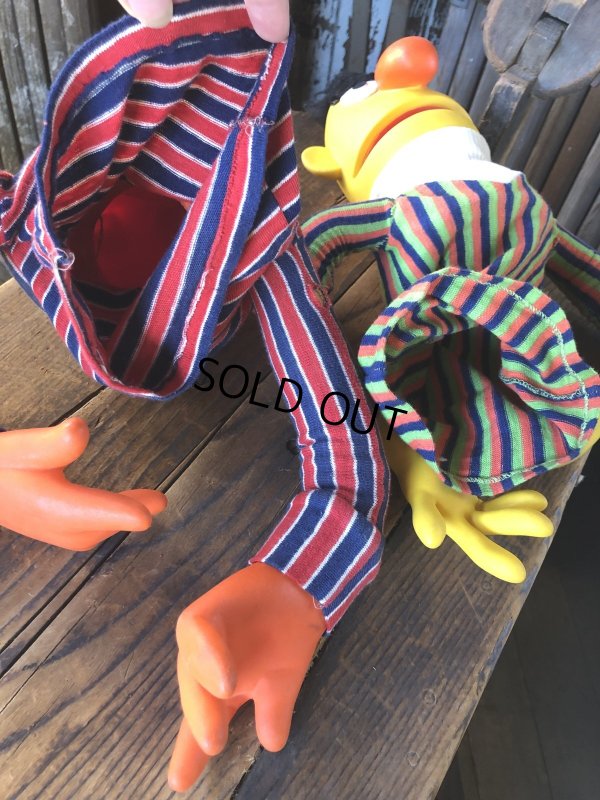 画像14: 70s Vintage Sesame Street Hand Puppet Doll Ernie Bert Large Version (A106) 