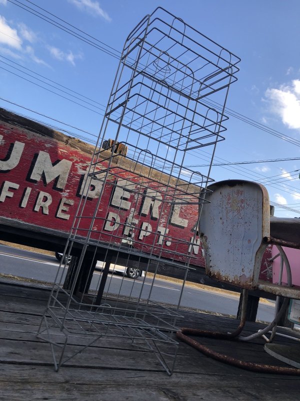 画像27: 40s Vintage Metal Wire Store Display Shelf Stand Rack (A107) 