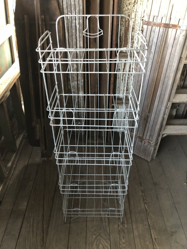 画像1: 40s Vintage Metal Wire Store Display Shelf Stand Rack (A107) 