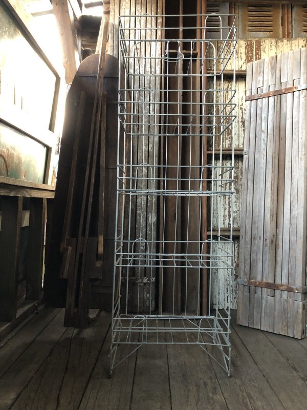 画像22: 40s Vintage Metal Wire Store Display Shelf Stand Rack (A107) 