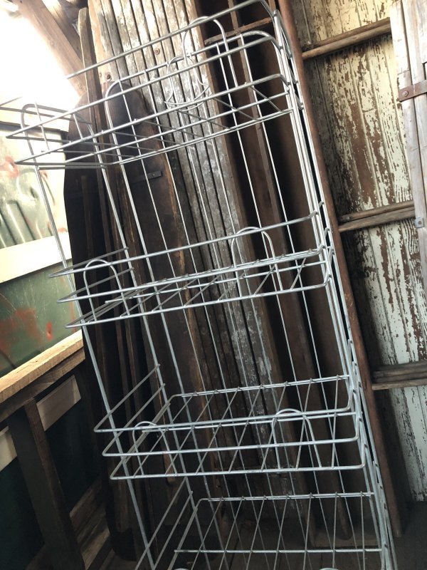 画像14: 40s Vintage Metal Wire Store Display Shelf Stand Rack (A107) 