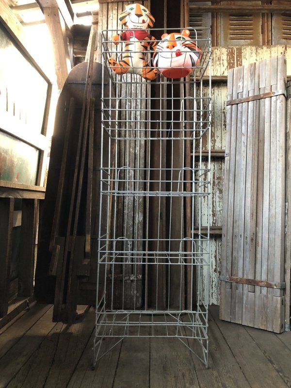 画像23: 40s Vintage Metal Wire Store Display Shelf Stand Rack (A107) 