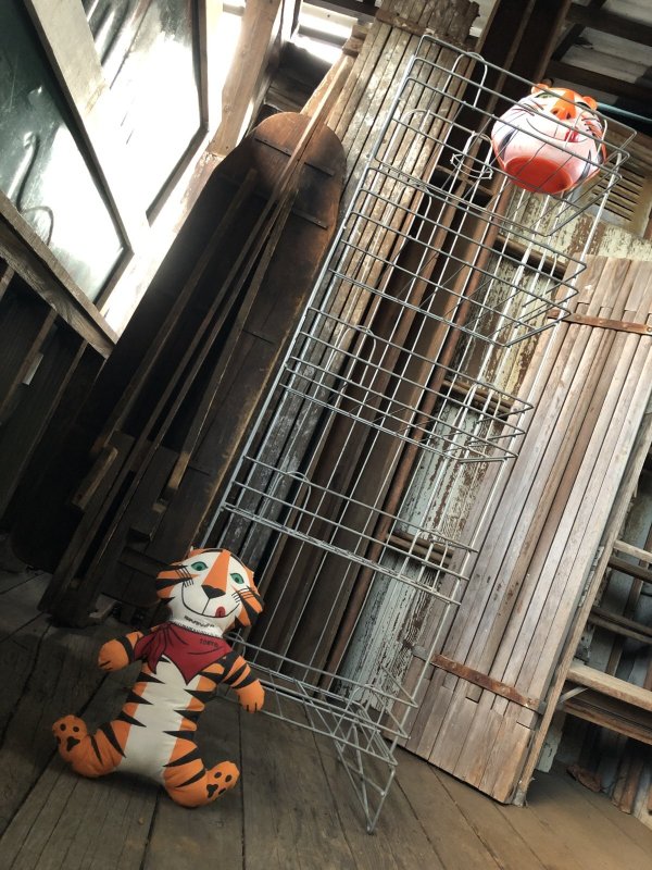 画像26: 40s Vintage Metal Wire Store Display Shelf Stand Rack (A107) 