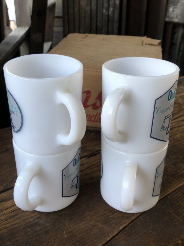 画像10: Vintage OMCO Milkglass Mug Dolphin Set  (A115)