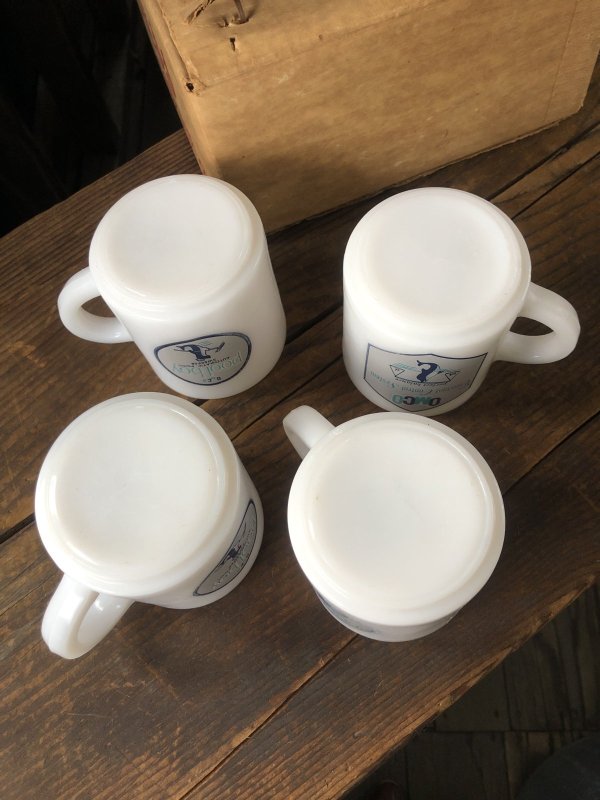 画像5: Vintage OMCO Milkglass Mug Dolphin Set  (A115)