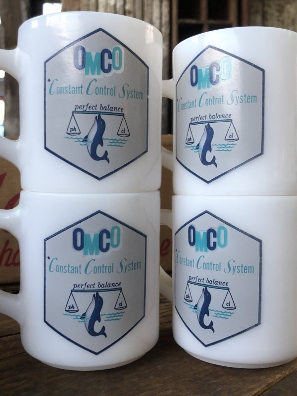 画像12: Vintage OMCO Milkglass Mug Dolphin Set  (A115)