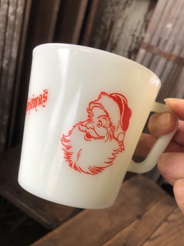 画像1: 70s Vintage Corning PYREX Merry Christmas Santa Claus Mug (A018)
