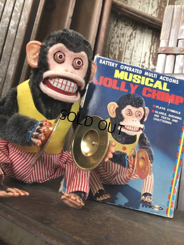 画像1: Vintage Musical Jolly Chimp Cymbal Monkey Daishin Japan w/box Works! (A121)