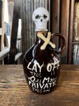 画像1: 50s Vintage SKULL " LAY OFF " Poison Decanter Bottle (A122) (1)