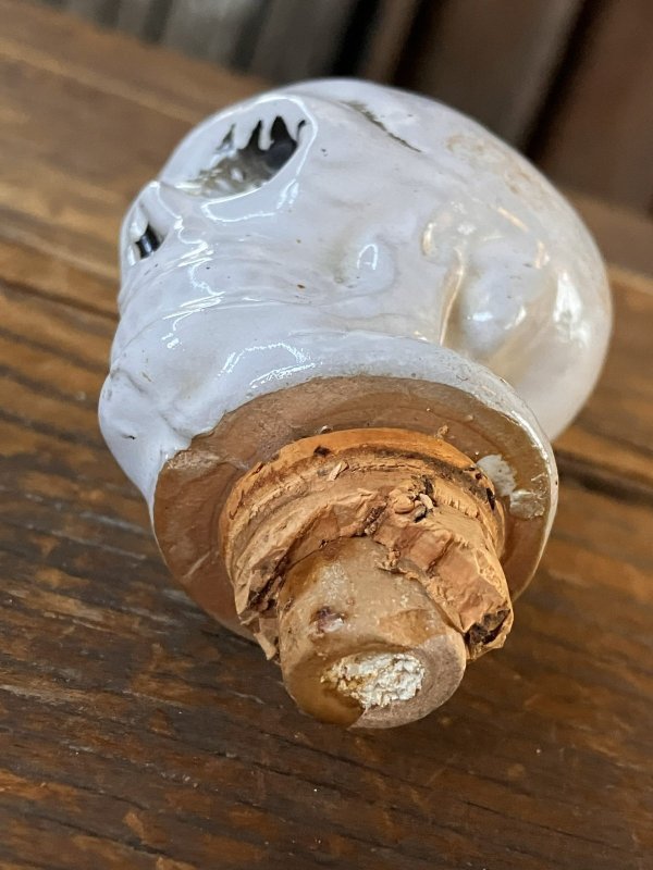 画像8: 50s Vintage SKULL " LAY OFF " Poison Decanter Bottle (A122)