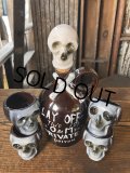 50s Vintage SKULL " LAY OFF " Poison Decanter Bottle w/Shot Glass (B619)