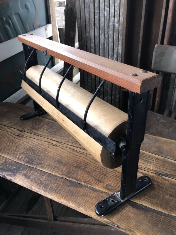 画像1: Vintage General Store Counter Top Paper Roll Holder Cutter Dispenser (A124) 