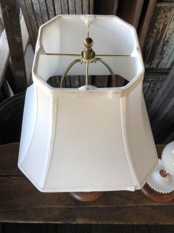 画像6: Vintage MCM Wood x Ceramic Table Lamp Set (A128)