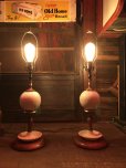 画像4: Vintage MCM Wood x Ceramic Table Lamp Set (A128) (4)