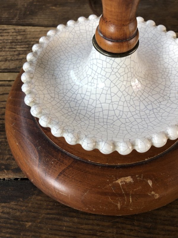 画像18: Vintage MCM Wood x Ceramic Table Lamp Set (A128)