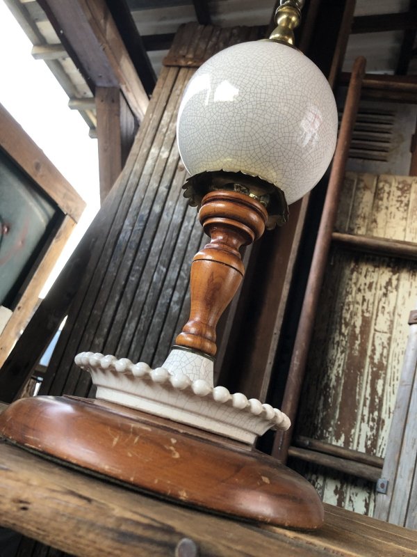 画像19: Vintage MCM Wood x Ceramic Table Lamp Set (A128)