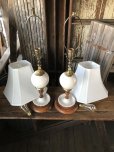画像3: Vintage MCM Wood x Ceramic Table Lamp Set (A128) (3)