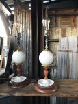 画像29: Vintage MCM Wood x Ceramic Table Lamp Set (A128) (29)