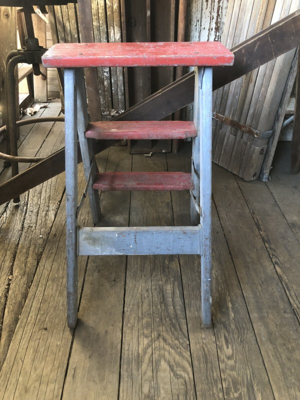 画像3: Vintage Wood Step Ladder (A132)
