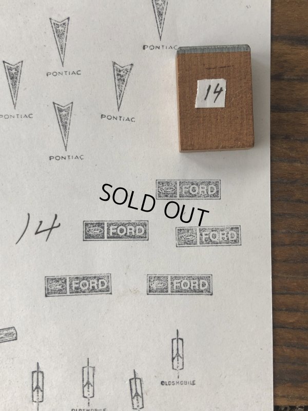 画像1: Vintage letterpress Printing Block FORD 14 (A170) 