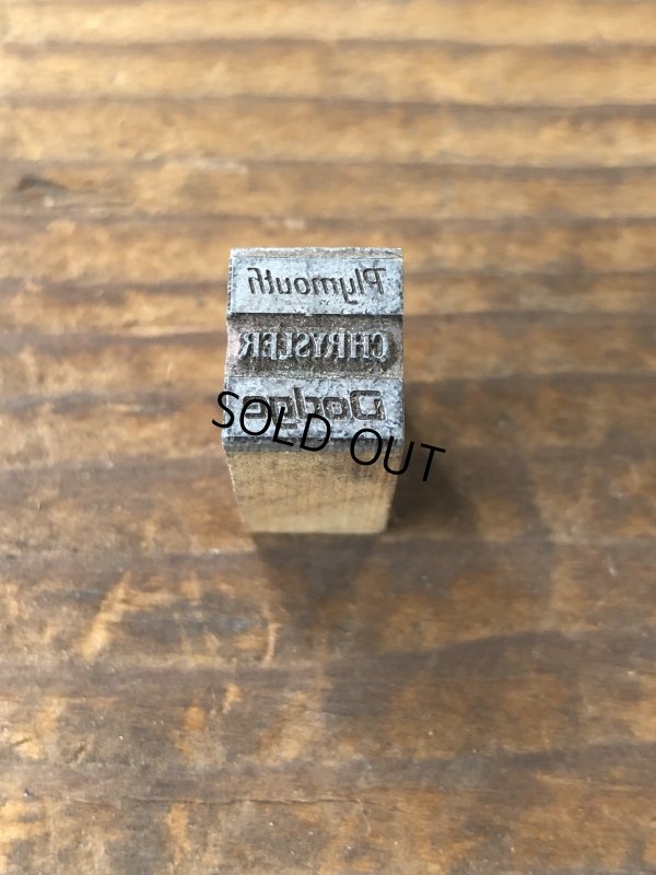画像2: Vintage letterpress Printing Block Plymouth CHRYSLER Dodge 9 (A165) 