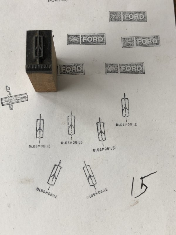 画像1: Vintage letterpress Printing Block OLDS MOBILE 15 (A171) 