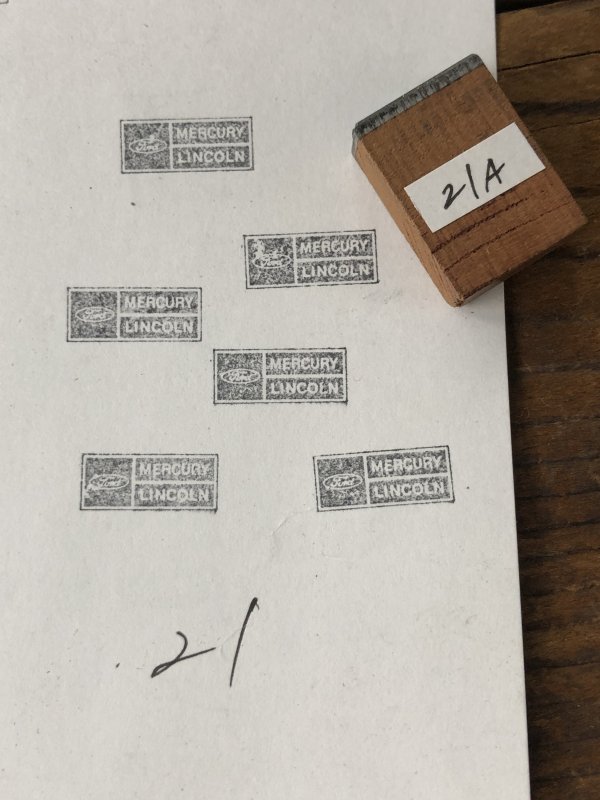 画像1: Vintage letterpress Printing Block FORD MERCURY LINCOLN 21 (A177) 