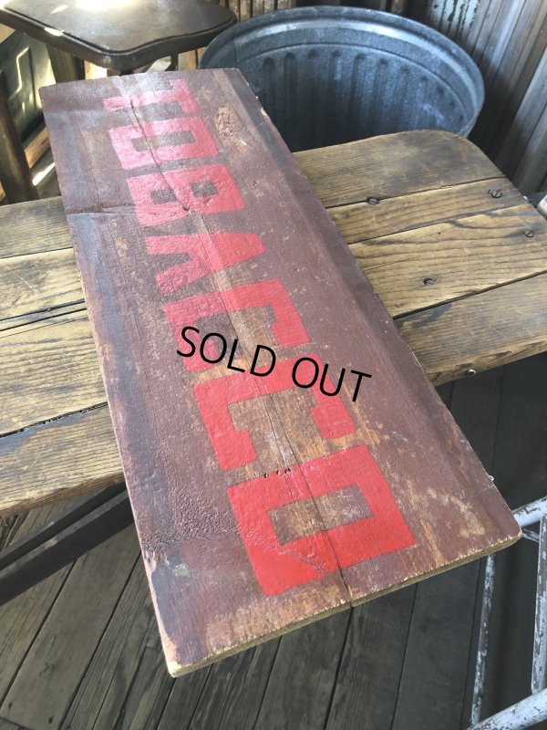 画像2: Vintage U.S.A TOBACCO Wooden Hand Paint Store Sign (A193) 