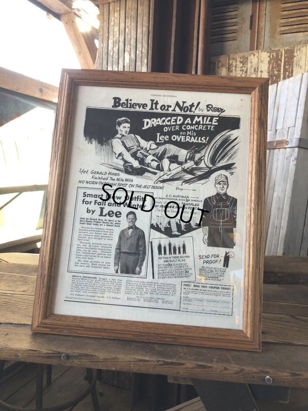画像1: Vintage LEE WORK CLOTHES The H. D. Lee Company Magazine Advertising w/frame (A200)