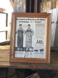 Vintage LEE WORK CLOTHES The H. D. Lee Company Magazine Advertising w/frame (A196)