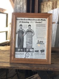 Vintage LEE WORK CLOTHES The H. D. Lee Company Magazine Advertising w/frame (A196)