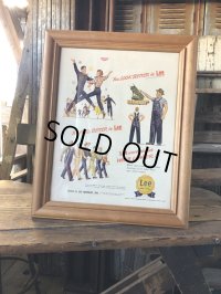 Vintage LEE WORK CLOTHES The H. D. Lee Company Magazine Advertising w/frame (A199)