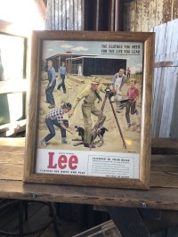 Vintage LEE WORK CLOTHES The H. D. Lee Company Magazine Advertising w/frame (A198)