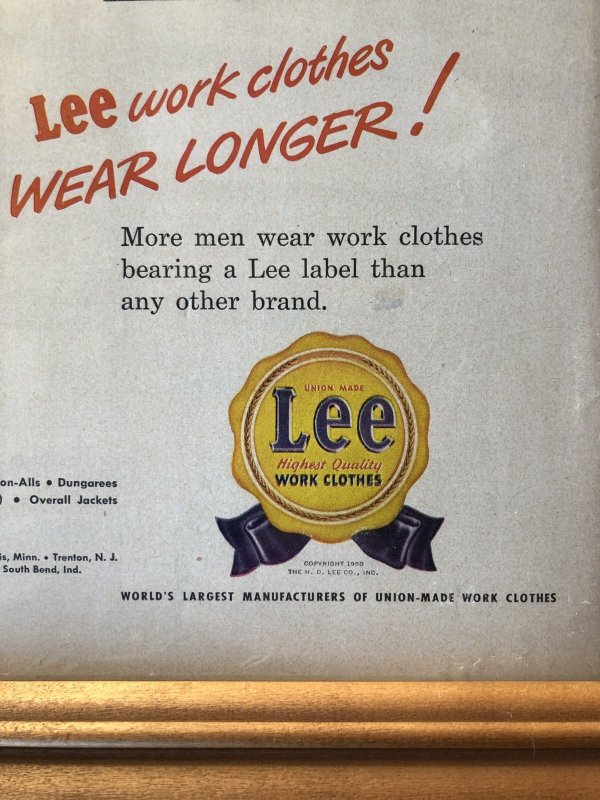画像7: Vintage LEE WORK CLOTHES The H. D. Lee Company Magazine Advertising w/frame (A199)