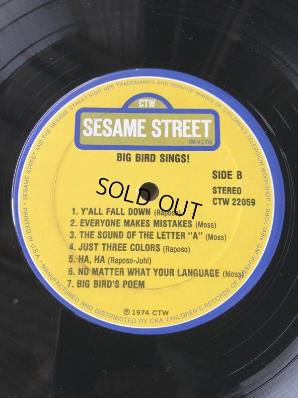 画像7: 70s Vintage LP Sesame Street Big Bird Sings! (A205) 