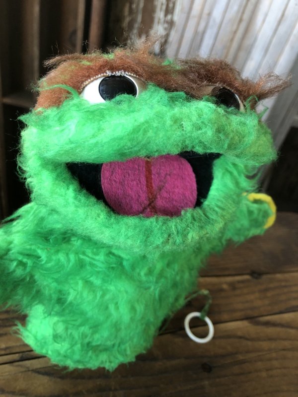 画像7: 70s Vintage Sesame Street Oscar The Grouch Hand Puppet Doll (A206)