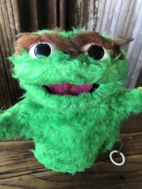 画像8: 70s Vintage Sesame Street Oscar The Grouch Hand Puppet Doll (A206)
