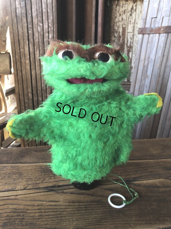 画像1: 70s Vintage Sesame Street Oscar The Grouch Hand Puppet Doll (A206)