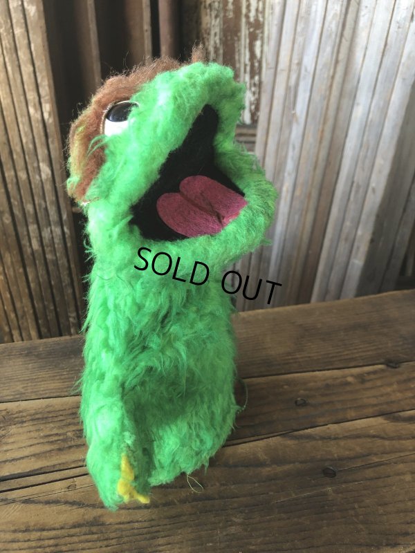 画像4: 70s Vintage Sesame Street Oscar The Grouch Hand Puppet Doll (A206)