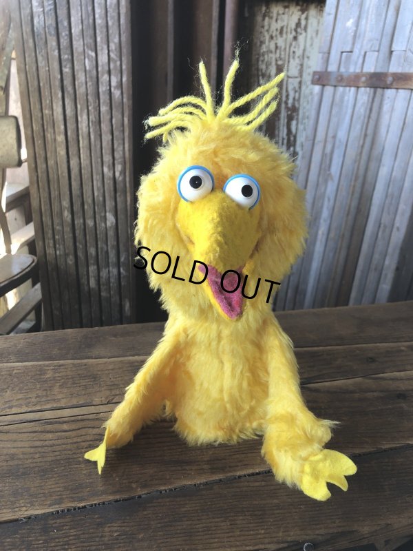 画像1: 80s Vintage Sesame Street Big Bird Hand Puppet Doll (A207)