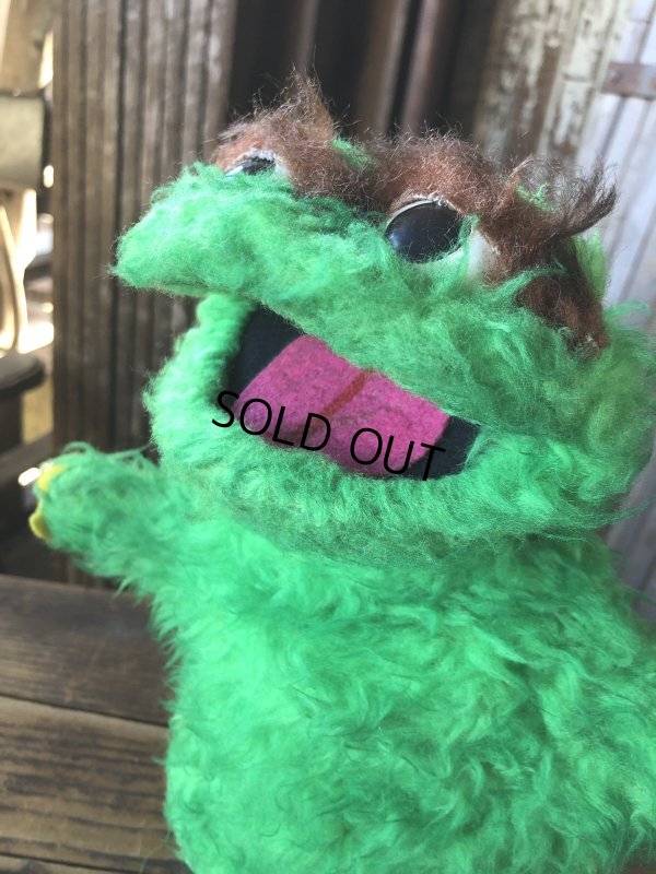 画像6: 70s Vintage Sesame Street Oscar The Grouch Hand Puppet Doll (A206)