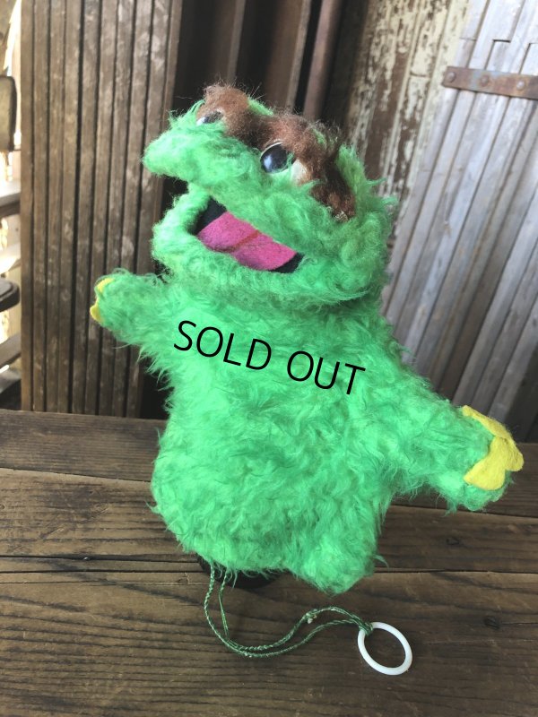画像2: 70s Vintage Sesame Street Oscar The Grouch Hand Puppet Doll (A206)