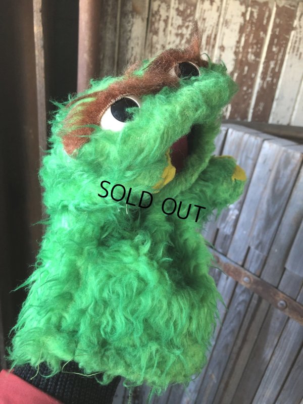 画像12: 70s Vintage Sesame Street Oscar The Grouch Hand Puppet Doll (A206)