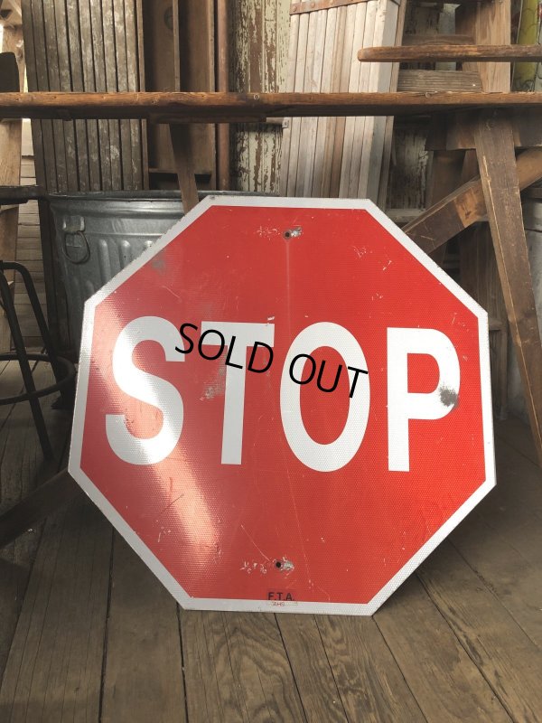 画像1: Vintage Road Sign STOP (A210)