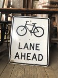 画像1: Vintage Road Sign LANE AHEAD (A213) (1)