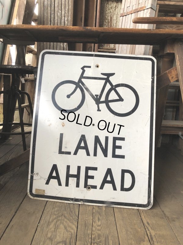 画像1: Vintage Road Sign LANE AHEAD (A213)